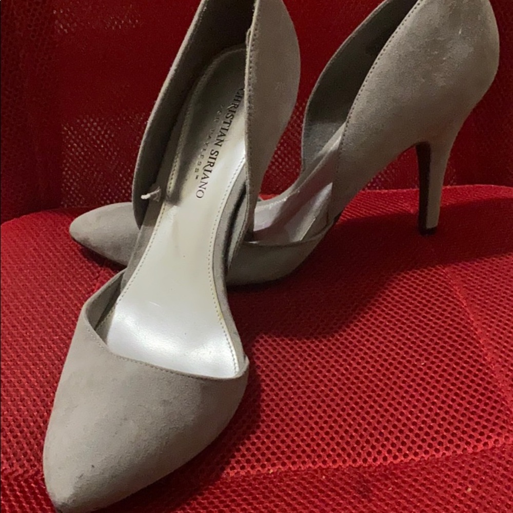 Grey Suade Pumps